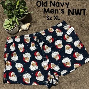 NWT Men’s Cotton Boxers Sz XL-Old Navy-Santa Print-Drawstring Waist